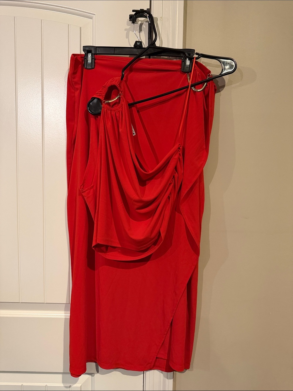 Zara Red Draped Skirt Set